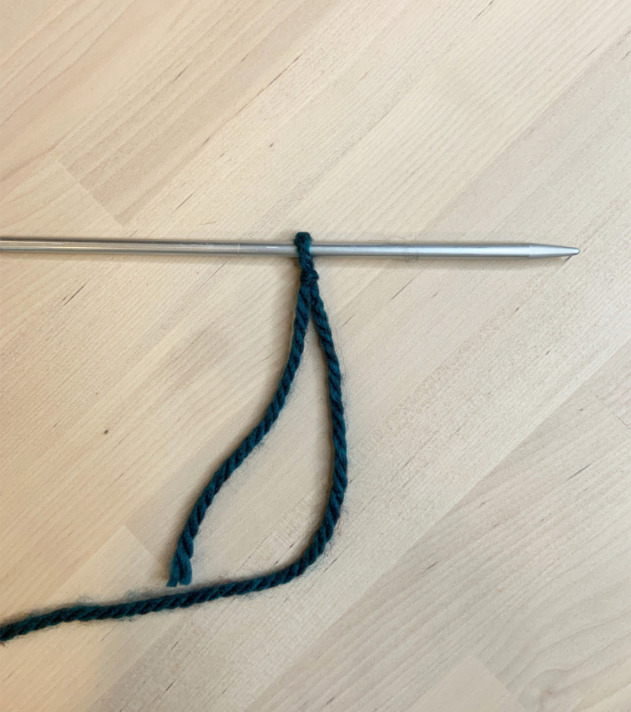 image of slip knot on needle