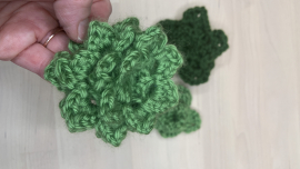 green crocheted succulent